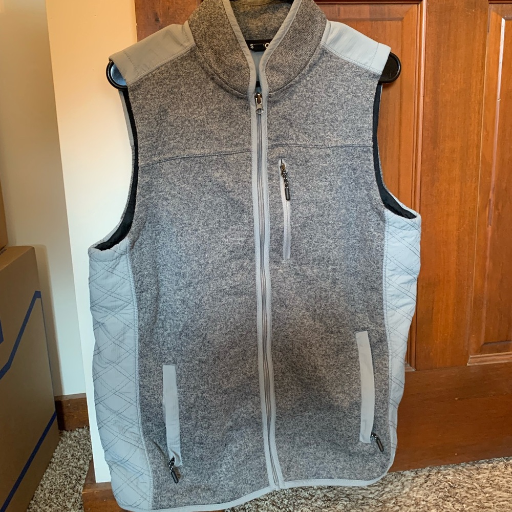 Men’s Stoic Sweater Vest, Size Large, Grey